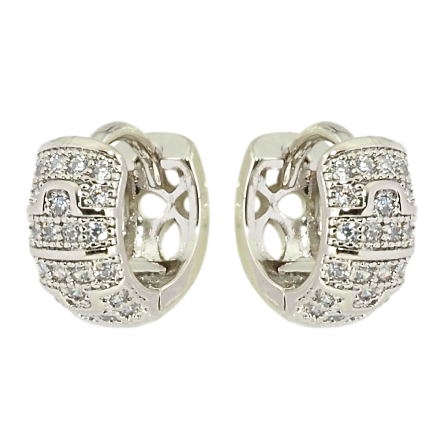 Серьги Xuping Родий колечки Инкрустация цирконием фото №1