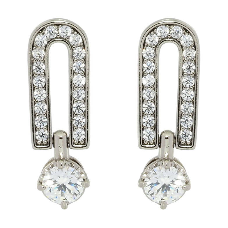 Сережки Xuping Родій пусети Декоративні з цирконієм фото №1