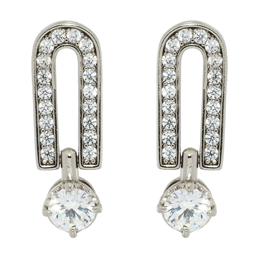 Сережки Xuping Родій пусети Декоративні з цирконієм фото №1