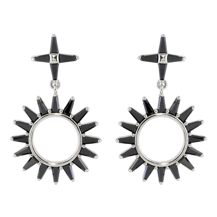 Сережки Xuping Родій пусети Декоративні підвіски з чорним цирконієм фото №8