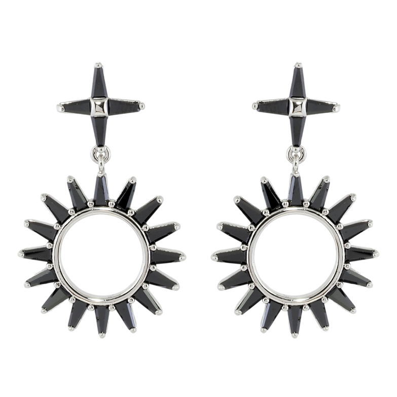 Сережки Xuping Родій пусети Декоративні підвіски з чорним цирконієм фото №1