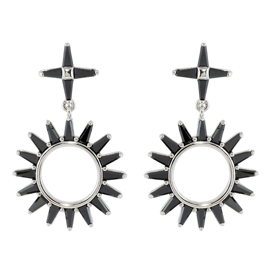 Сережки Xuping Родій пусети Декоративні підвіски з чорним цирконієм фото №1