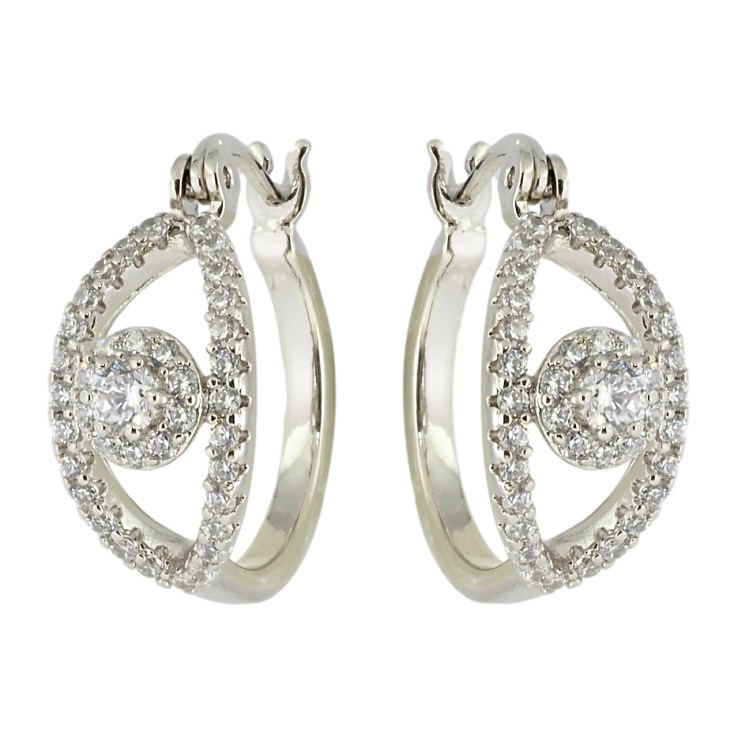 Серьги Xuping Родий замок-булавка Декоративный узор с цирконием ø 2см фото №24