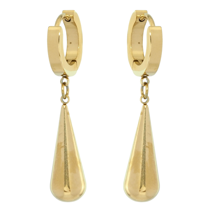 Сережки Xuping TTM Stainless Steel колір 14K підвіски на колечках Крапельки фото №4 Сережки Xuping TTM Stainless Steel колір 14K підвіски на колечках Крапельки фото №4