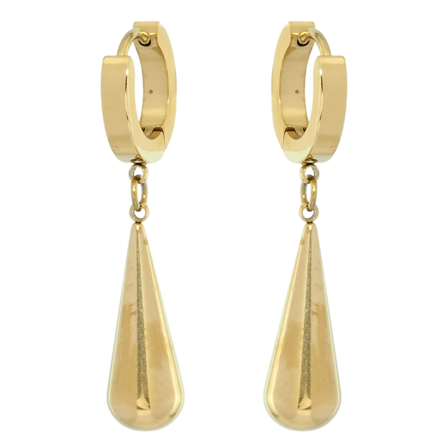 Сережки Xuping TTM Stainless Steel колір 14K підвіски на колечках Крапельки фото №1 Сережки Xuping TTM Stainless Steel колір 14K підвіски на колечках Крапельки фото №1