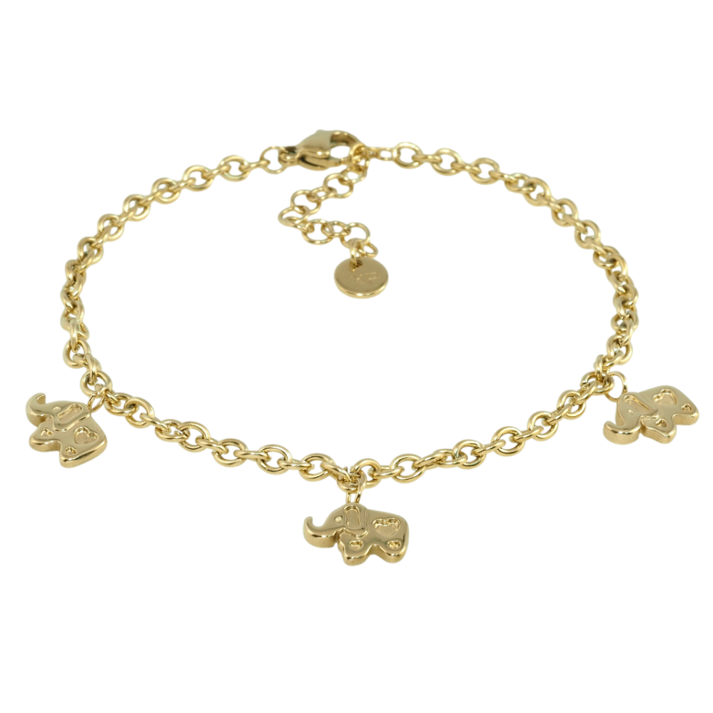 Браслет Xuping ТТМ Stainless Steel цвет 14K Цепочка с подвесками носорог длина с доп.цеп. 18.5-22см х 3мм фото №13