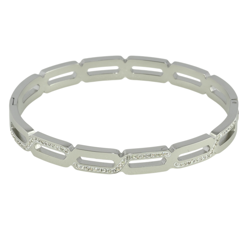 Браслет Xuping ТТМ Stainless Steel колір Родій Декоративний візерунок ø 5.7см фото №1