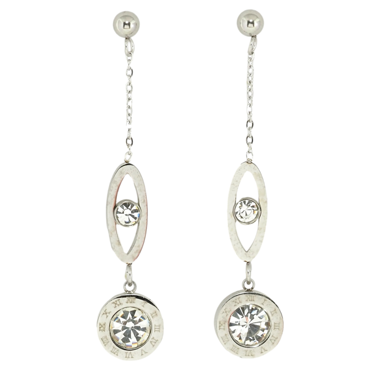 Серьги Xuping TTM Stainless Steel цвет Родий пусеты Декоративные подвески фото №7