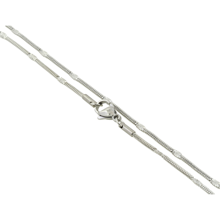 Ланцюжок Xuping ТТМ Stainless Steel колір Родій Плетіння Ювелірний шнур з прокаткою довжина 50см х 2мм фото №9 Ланцюжок Xuping ТТМ Stainless Steel колір Родій Плетіння Ювелірний шнур з прокаткою довжина 50см х 2мм фото №9