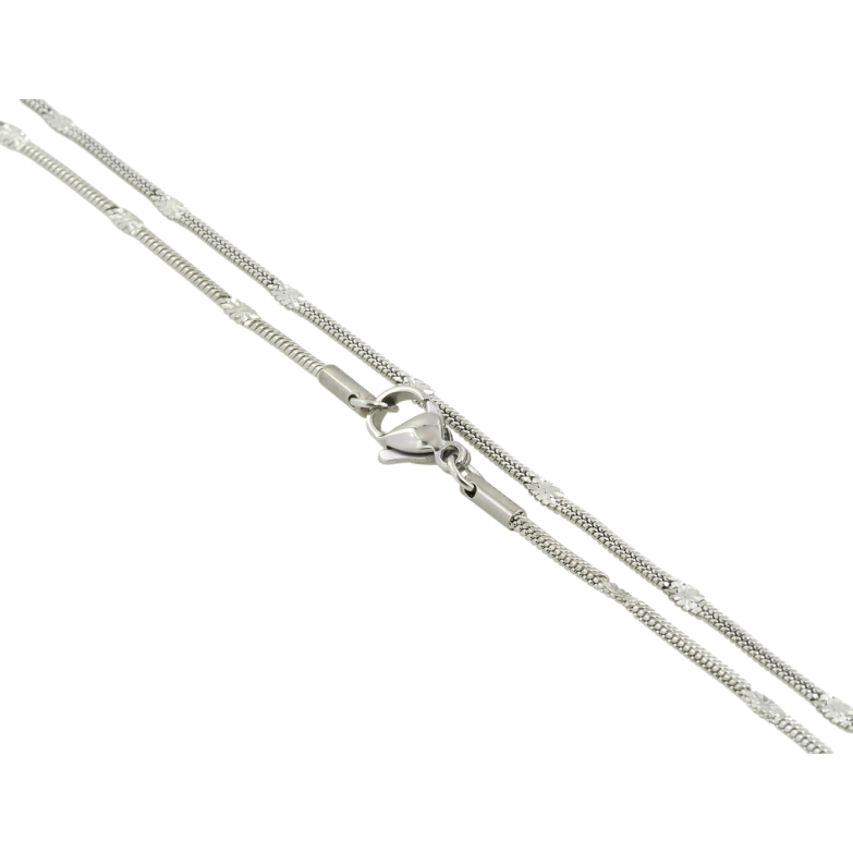 Ланцюжок Xuping ТТМ Stainless Steel колір Родій Плетіння Ювелірний шнур з прокаткою довжина 50см х 2мм фото №1