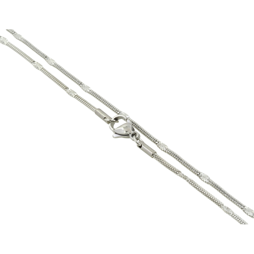 Ланцюжок Xuping ТТМ Stainless Steel колір Родій Плетіння Ювелірний шнур з прокаткою довжина 50см х 2мм фото №1