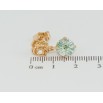 Серьги Xuping Позолота 18K пусеты Цветочки с декоративным зеленым фианитом фото №2