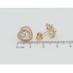 Серьги Xuping Позолота 18K пусеты Сердечки с цирконием фото №2