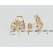 Серьги Xuping Позолота 18K пусеты Сердечки с черепашками фото №2