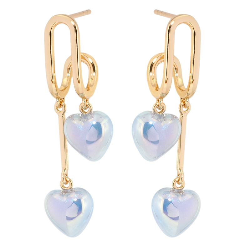 Сережки Xuping Позолота 18K пусети Декоративні підвіски з сердечками фото №1