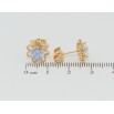 Серьги Xuping Позолота 18K пусеты Цветочки с декоративным синим фианитом фото №2