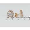 Сережки Xuping Позолота 18K пусети Квіточка з бузкових фіанітів у кільці цирконію фото №2 Сережки Xuping Позолота 18K пусети Квіточка з бузкових фіанітів у кільці цирконію фото №2