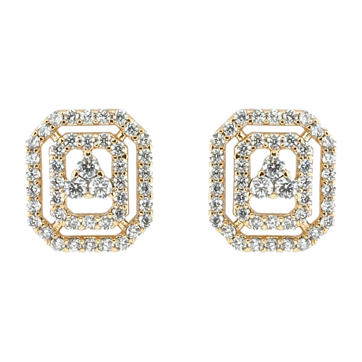 Сережки Xuping Позолота 18K пусети Багатогранники з цирконієм фото №25