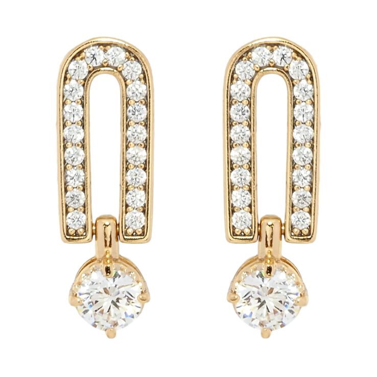 Сережки Xuping Позолота 18K пусети Декоративні з цирконієм фото №23