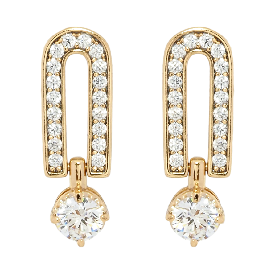 Сережки Xuping Позолота 18K пусети Декоративні з цирконієм фото №1