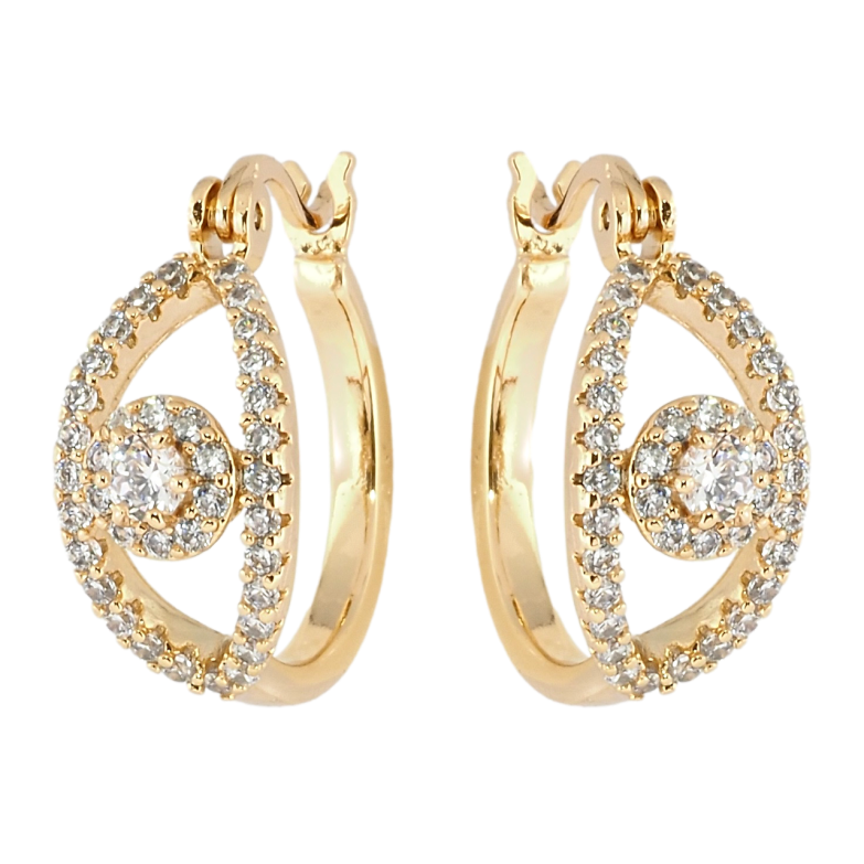 Сережки Xuping Позолота 18K замок-шпилька Декоративний візерунок з цирконієм фото №1