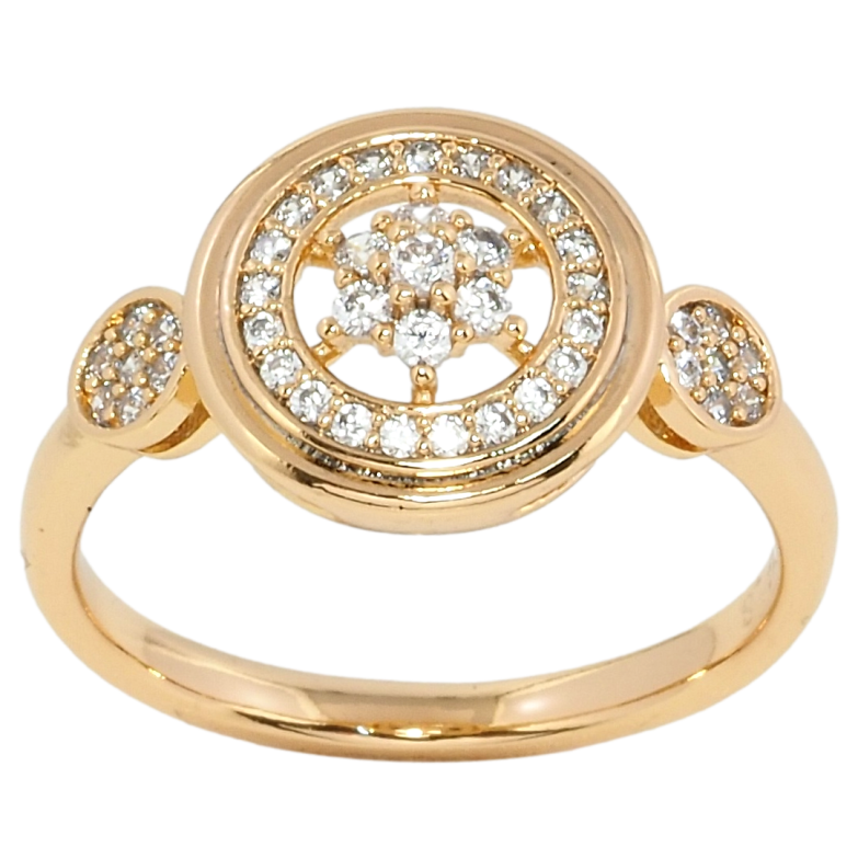 Кольцо Xuping Позолота 18K Инкрустация цирконием фото №7