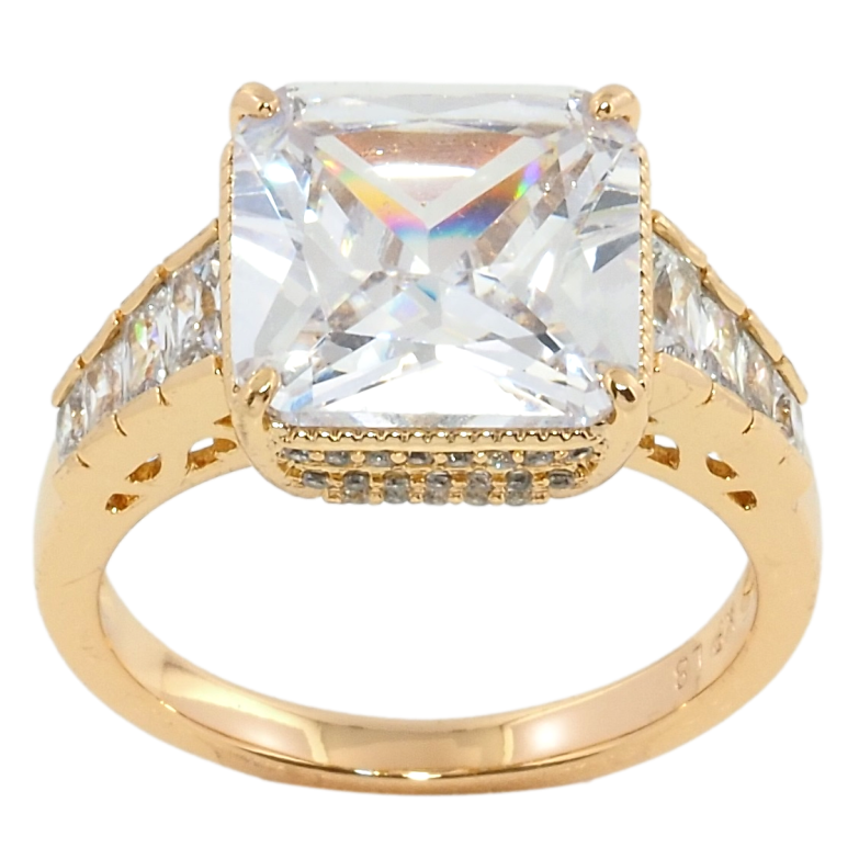 Кольцо Xuping Позолота 18K Крупный фианит фото №1