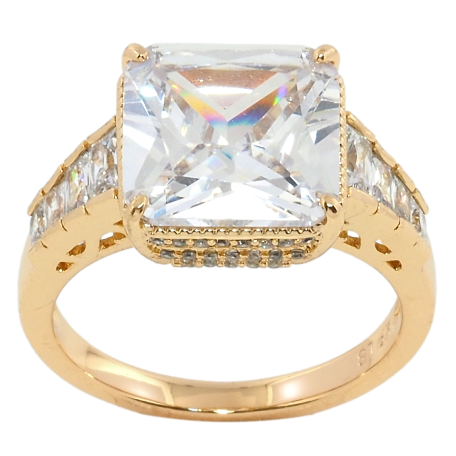 Кольцо Xuping Позолота 18K Крупный фианит фото №1