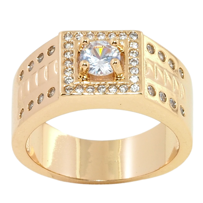 Перстень Xuping Позолота 18K Інкрустація цирконієм фото №7