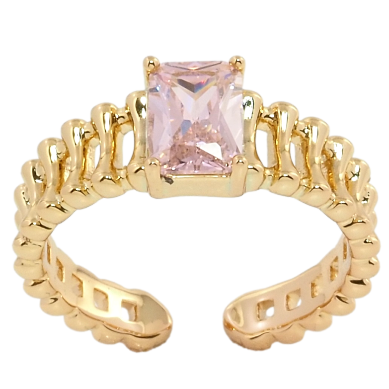 Кольцо Xuping Позолота 18K Розовый фианит фото №1