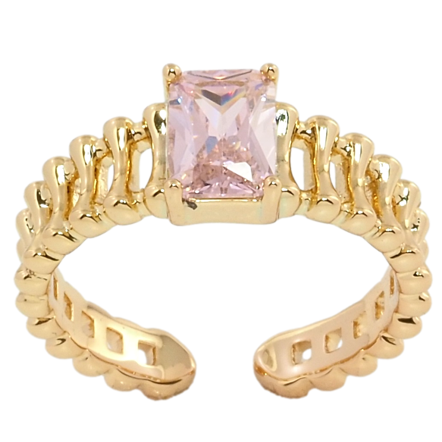 Кольцо Xuping Позолота 18K Розовый фианит фото №1