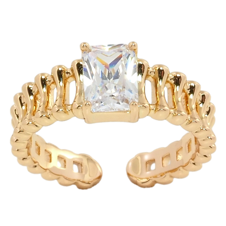 Каблучка Xuping Позолота 18K Фіаніт фото №2