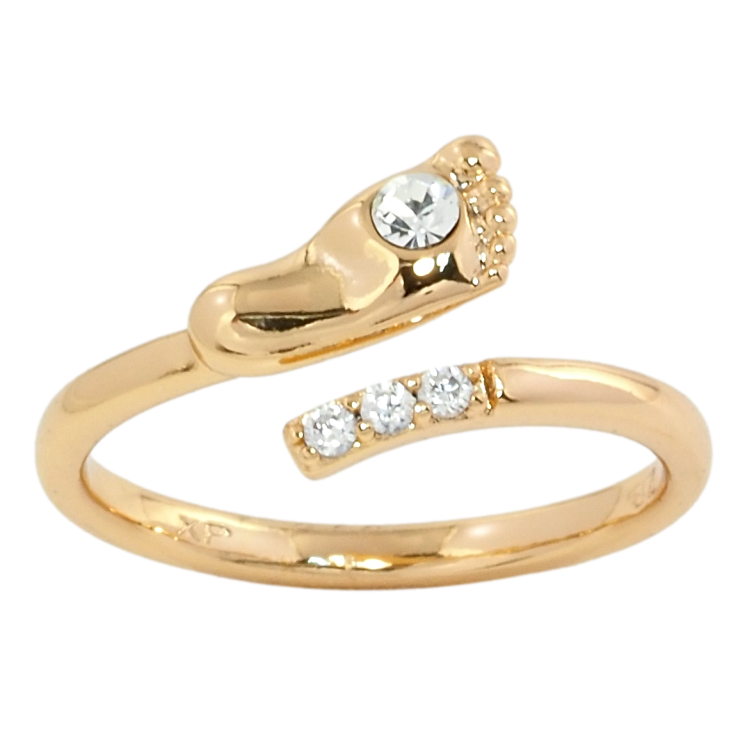 Кольцо Xuping Позолота 18K Детская ножка с цирконием фото №21