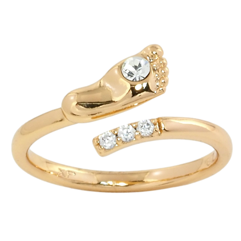 Кольцо Xuping Позолота 18K Детская ножка с цирконием фото №2