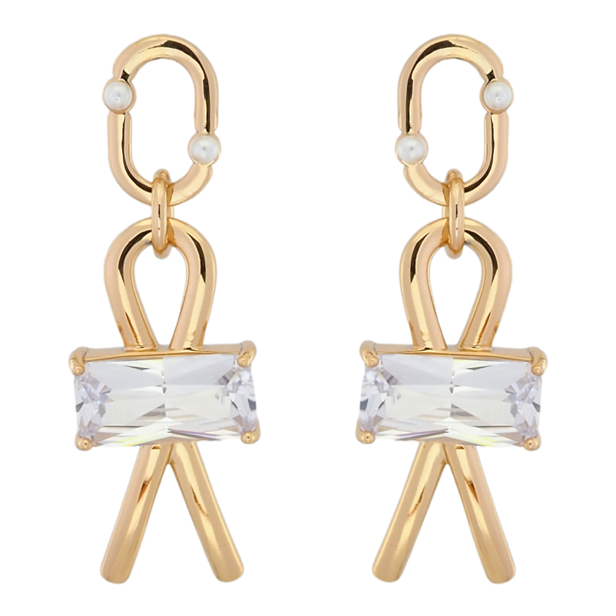 Серьги Xuping QQMM Позолота 18K пусеты Подвески петельки с фианитами фото №1