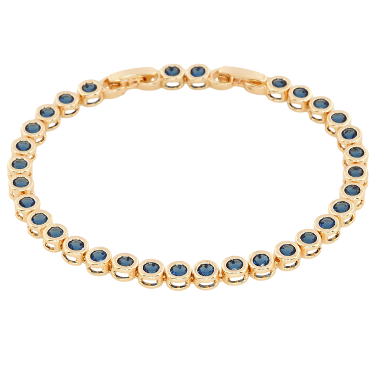 Браслет Xuping M&L Колір 18К Доріжка синіх фіанітів довжина з доп.замком 17.5,20см х 5мм фото №15 Браслет Xuping M&L Колір 18К Доріжка синіх фіанітів довжина з доп.замком 17.5,20см х 5мм фото №15