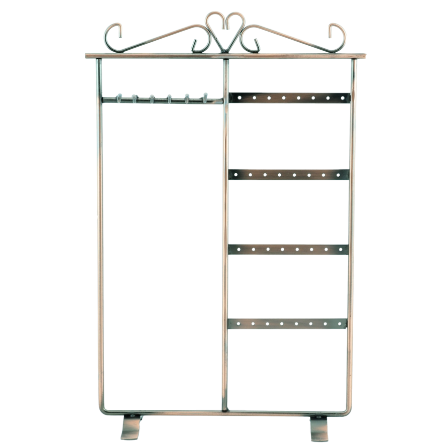 Підставка під сережки ланцюжки браслети Металічна бронзова 35х21см (16 пар, 6 гачків) дивіться опис фото №1