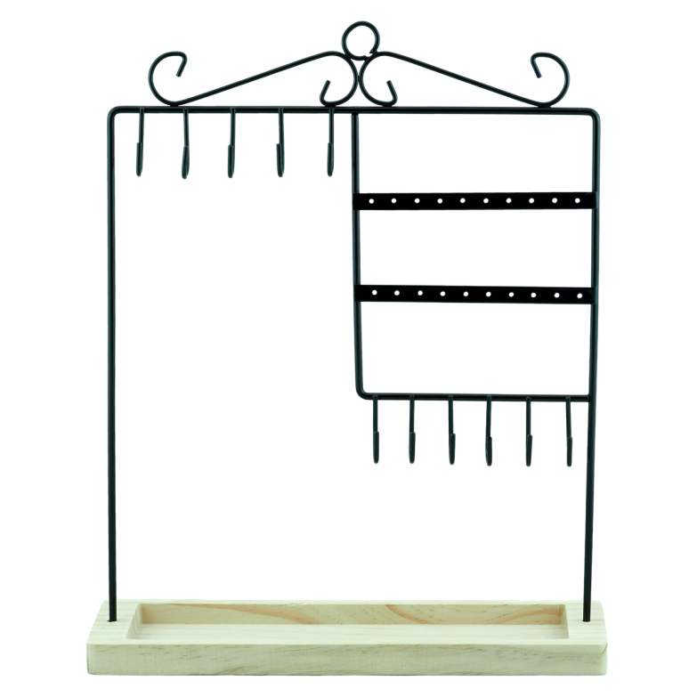 Підставка під сережки ланцюжки браслети Металева чорна 34х27.5см (10 пар, 11 гачків) фото №6