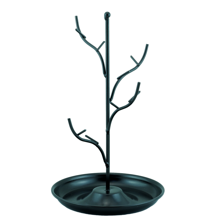 Підставка під ланцюжки браслети каблучки Металічна чорна 24.5х14см (12 гачків) фото №18