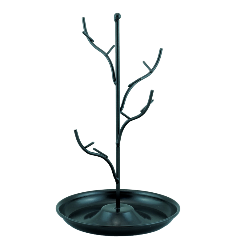 Підставка під ланцюжки браслети каблучки Металічна чорна 24.5х14см (12 гачків) фото №3