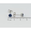 Серьги Xuping Родий пусеты Синие фианиты в 6-ти крапановой оправе ø 5мм фото №2