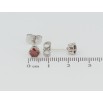 Серьги Xuping Родий пусеты Красные фианиты в 6-ти крапановой оправе ø 5мм фото №2