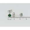 Сережки Xuping Родій пусети Зелені фіаніти в 6-ти крапановій оправі ø 5мм фото №2