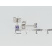 Серьги Xuping Родий пусеты Сиреневые фианиты в 4-х крапановой оправе 3х3мм фото №2