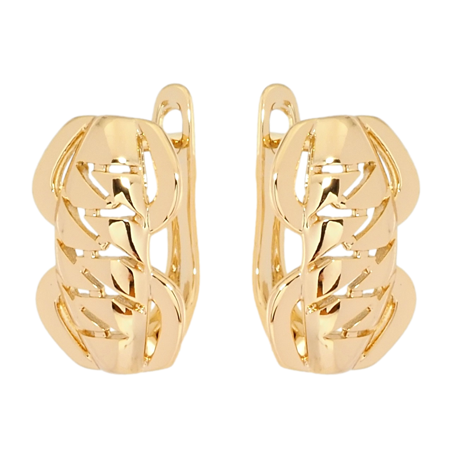 Сережки Xuping Позолота 18K англійський замок Декоративний різьблений орнамент фото №1