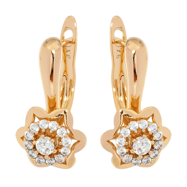 Серьги Xuping Позолота 18K английский замок Цветочки фото №1