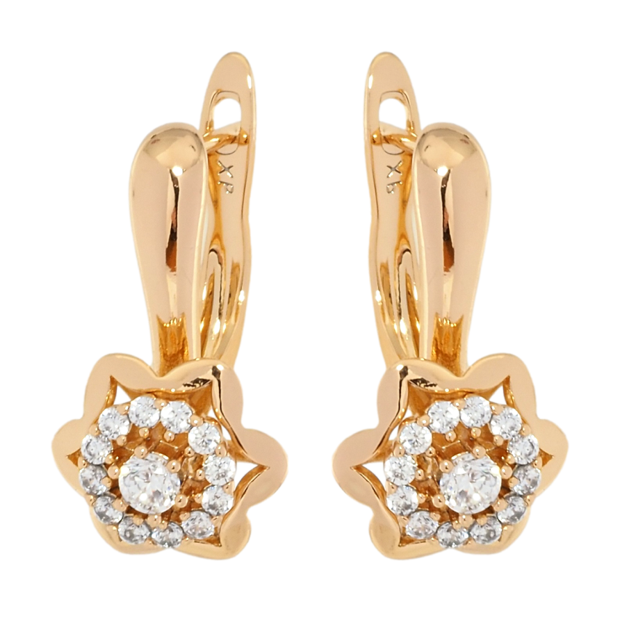 Сережки Xuping Позолота 18K англійський замок Квіточки фото №1