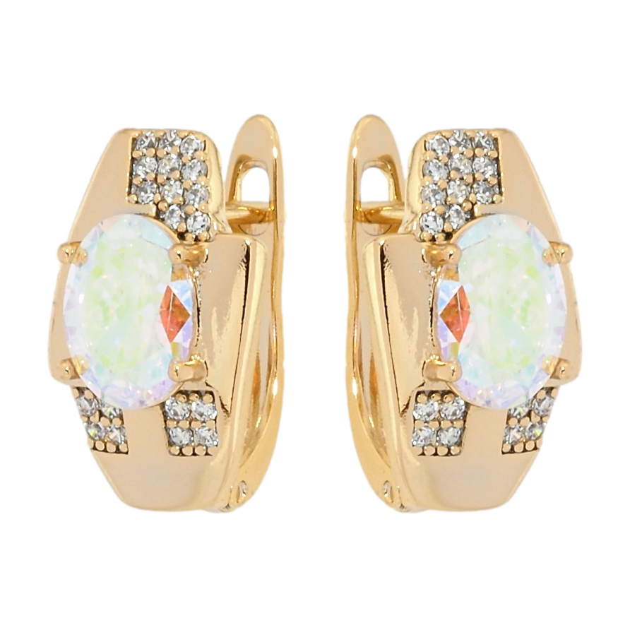 Серьги Xuping Позолота 18K английский замок Райдужный фианит с инкрустацией цирконием фото №1