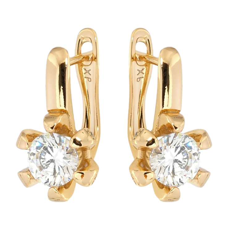 Сережки Xuping Позолота 18K англійський замок Квіточки з кристалами фото №15