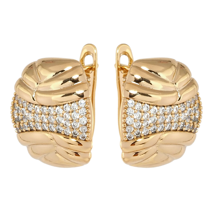 Сережки Xuping Позолота 18K англійський замок Інкрустація цирконієм фото №7